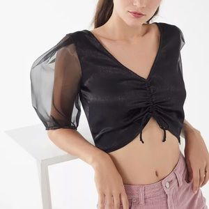 Tach Delmira Semisheer organza sleeve top